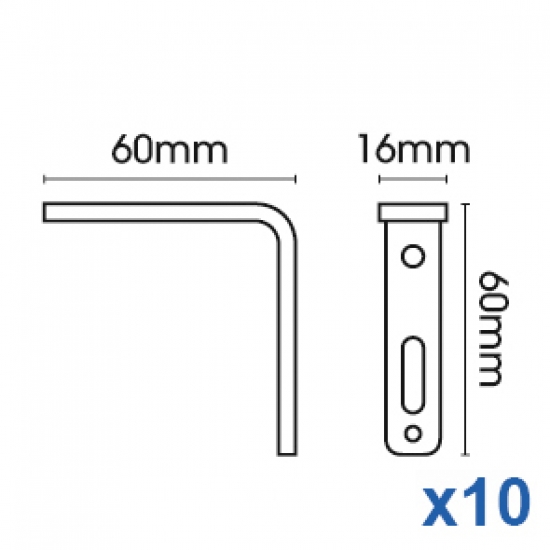 Smart fix 60mm Bracket only in White and Silver (pack of 10) Smart fix 60mm Bracket only in White and Silver (pack of 10)