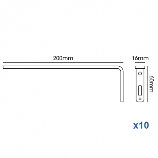 Smart fix 200mm Bracket only in White and Silver (pack of 10) Smart fix 200mm Bracket only in White and Silver (pack of 10)