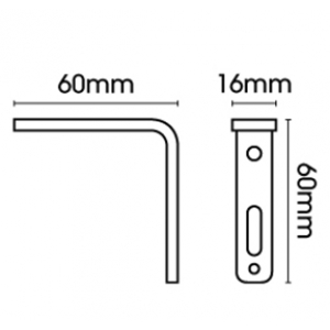 Smart fix 60mm Bracket only, Slotted for Metropole & Metroflat