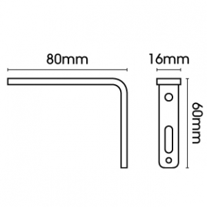 Smart fix 80mm Bracket Slotted for Metropole & Metroflat