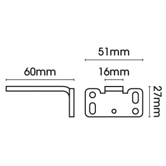 Square Smart fix 60mm Bracket only