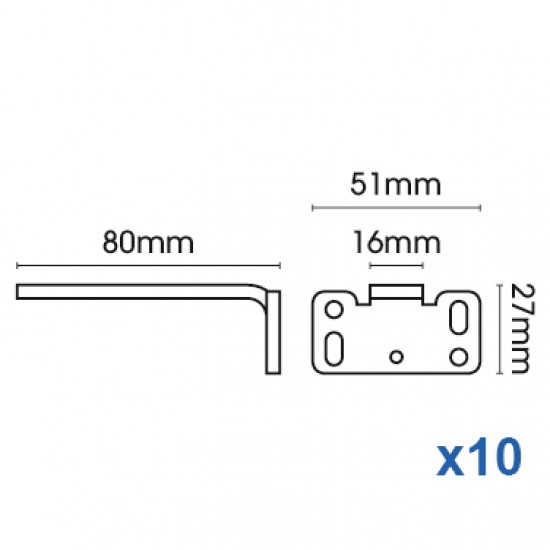 Square Smart fix 80mm Bracket only in White and Silver (pack of 10) Square Smart fix 80mm Bracket only in White and Silver (pack of 10)