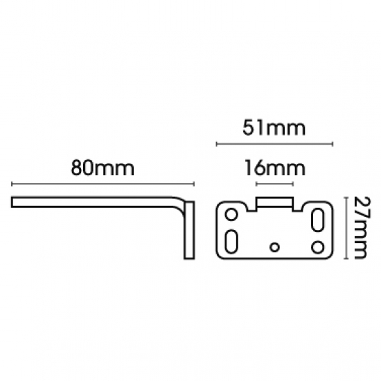 Square Smart fix 80mm Bracket only