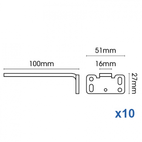 Square Smart fix 100mm Bracket only in White and Silver (pack of 10) Square Smart fix 100mm Bracket only in White and Silver (pack of 10)