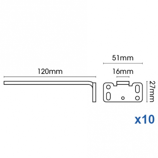 Square Smart fix 120mm Bracket only in White and Silver (pack of 10) Square Smart fix 120mm Bracket only in White and Silver (pack of 10)