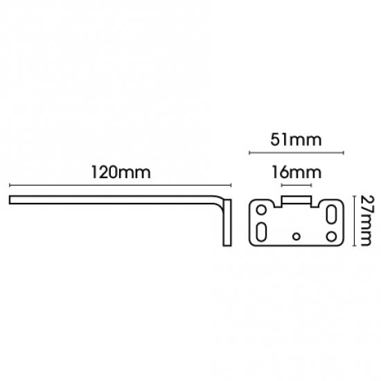 Square Smart fix 120mm Bracket only