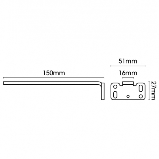 Square Smart fix 150mm Bracket only