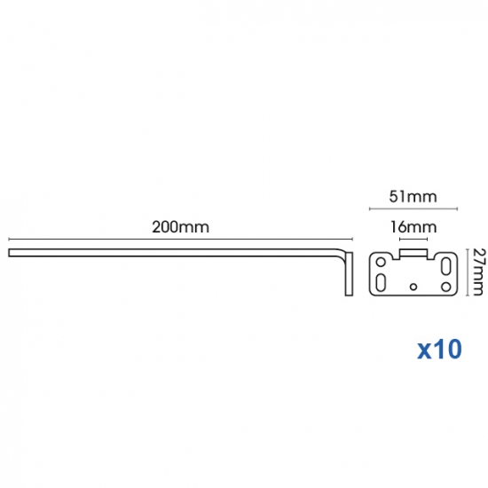 Square Smart fix 200mm Bracket only in White and Silver (pack of 10) Square Smart fix 200mm Bracket only in White and Silver (pack of 10)