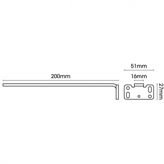 Square Smart fix 200mm Bracket only