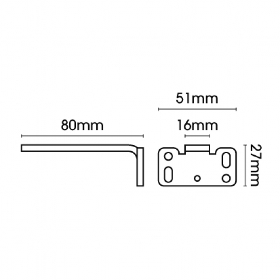 Square Smart fix 80mm Bracket Slotted for Metropole & Metroflat