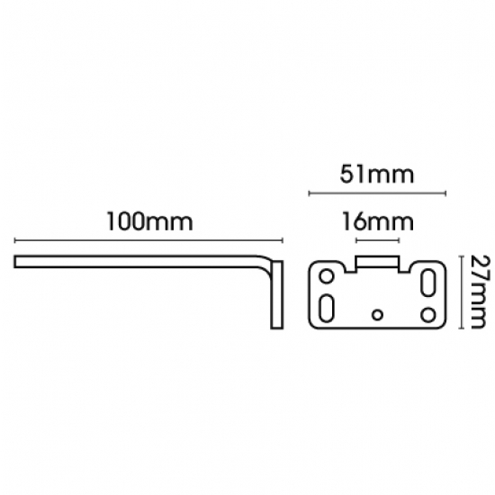 Square Smart fix 1000mm Bracket only Slotted for Metropole & Metroflat