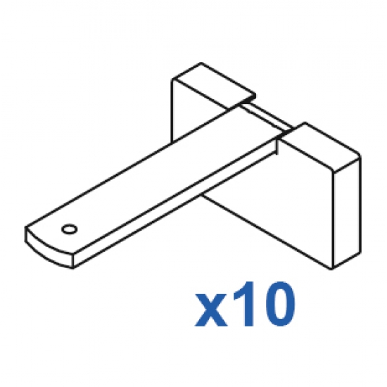 Square Smart fix 80mm Bracket Set in White and Silver (pack of 10) (made up of parts 11140 + 11137) Square Smart fix 80mm Bracket Set in White and Silver (pack of 10) (made up of parts 11140 + 11137)