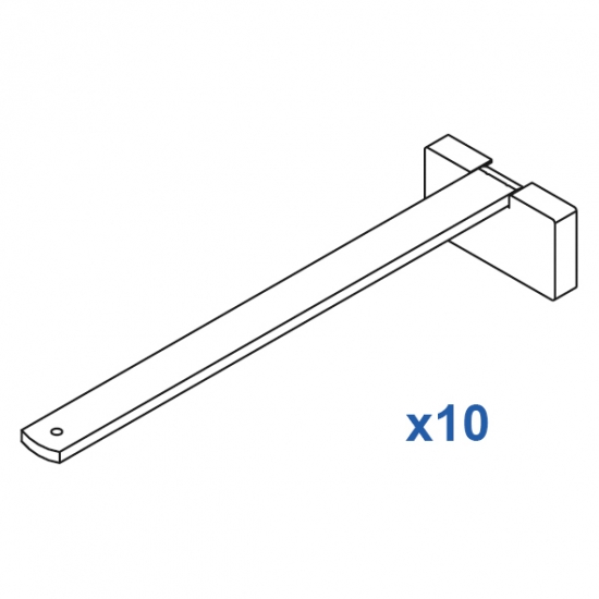 Square Smart fix 200mm Bracket Set in White and Silver (pack of 10) (made up of parts 11144 + 11137) Square Smart fix 200mm Bracket Set in White and Silver (pack of 10) (made up of parts 11144 + 11137)
