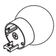 Glass Ball Finial with mounting bracket for 50mm Corded Pole's (Each) Glass Ball Finial with mounting bracket for 50mm Corded Pole's (Each)