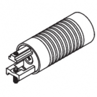 Groove Cylinder Finial with mounting bracket for 50mm Hand Drawn Pole's (Each) Groove Cylinder Finial with mounting bracket for 50mm Hand Drawn Pole's (Each)