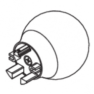 Ball Finial with mounting bracket for 50mm pole (Each) Ball Finial with mounting bracket for 50mm pole (Each)