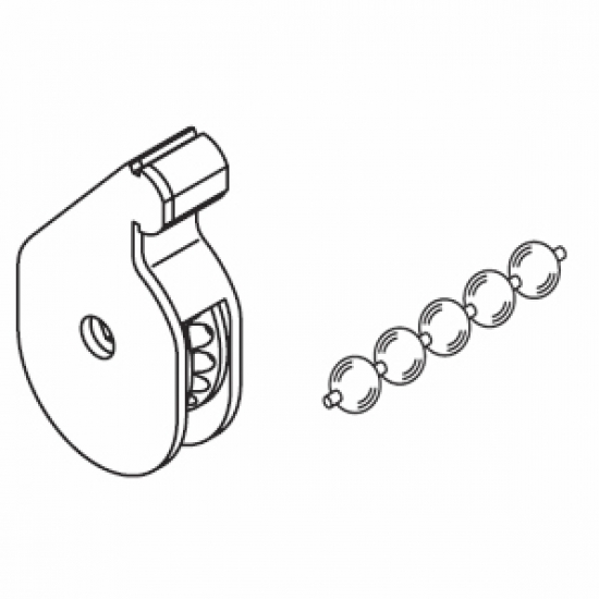 Metal bead chain continuous up to 400cm drop (800cm  loop) complete with 2049 Gear Drive