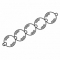 Metal bead 4.5mm chain, Brass  (per metre)
