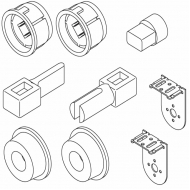 Centre Bracket Set White (36mm projection) (Discontinued) (Each)