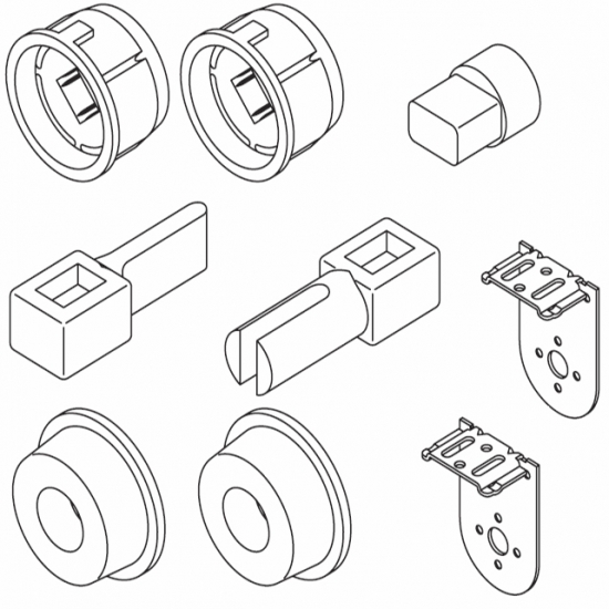 Centre Bracket Set White (36mm projection) (Discontinued) (Each)