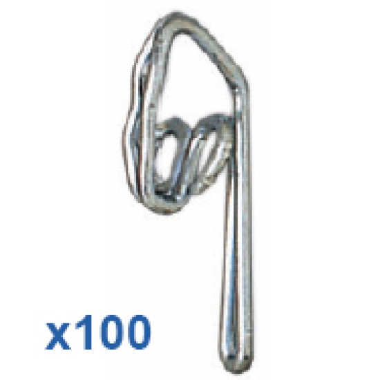 100 Steel Zinc Plated Curtain Hooks