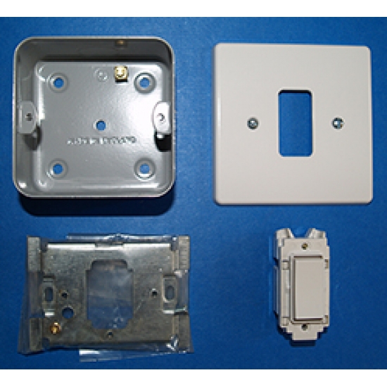 Special offer Non latching switch with recess box in White Special offer Non latching switch with recess box in White
