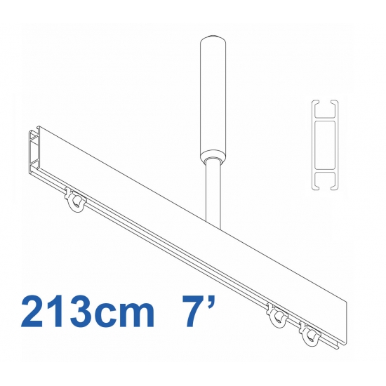 1085 Shower Rail Straight  in Silver (Reversible) 213cm  7'  (DISCONTINUED April 2019)