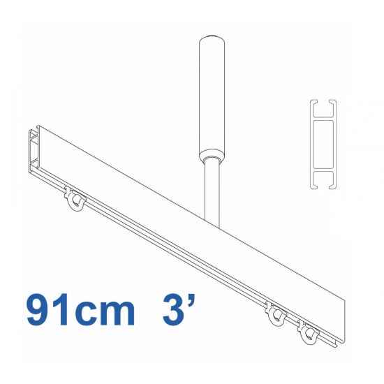 1085 Shower Rail Straight  in Silver (Reversible) 91cm  3' (DISCONTINUED April 2019)