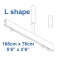 1085 Shower Rail  L shape in Silver  168cm x 76cm (DISCONTINUED April 2019) 