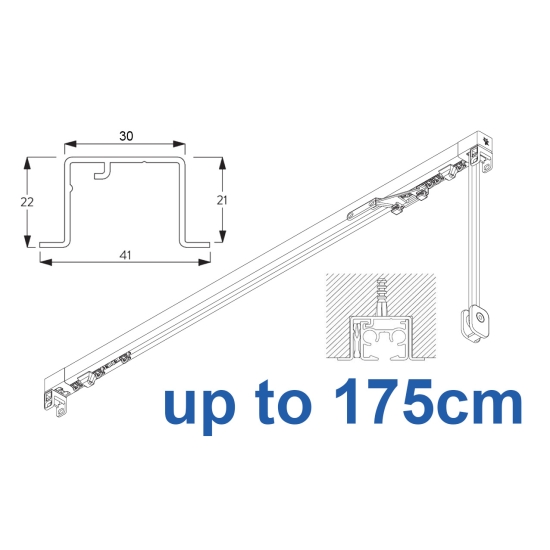 3870 corded & 3870 Wave corded, recess systems, White or Black up to 175cm Complete