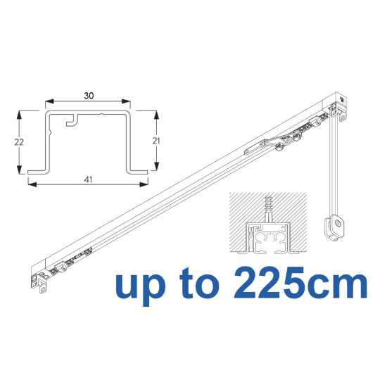 3870 corded & 3870 Wave corded, recess systems, White or Black up to 225cm Complete