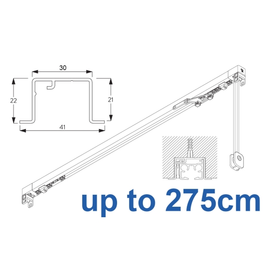 3870 corded & 3870 Wave corded, recess systems, White or Black up to 275cm Complete