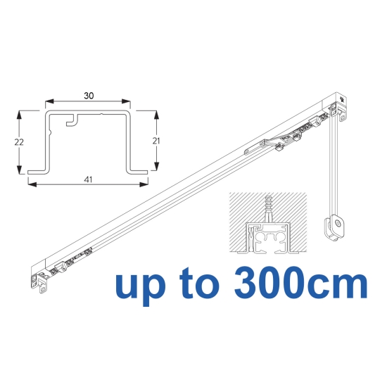 3870 corded & 3870 Wave corded, recess systems, White or Black up to 300cm Complete