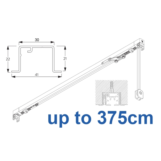 3870 corded & 3870 Wave corded, recess systems, White or Black up to 375cm Complete