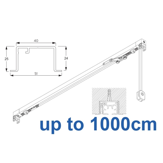 3970 corded & 3970 Wave corded, recess systems (White only)  up to 1000cm Complete