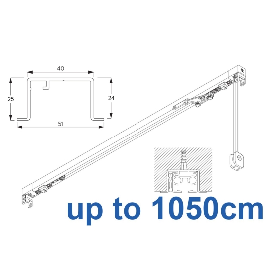 3970 corded & 3970 Wave corded, recess systems (White only)  up to 1050cm Complete