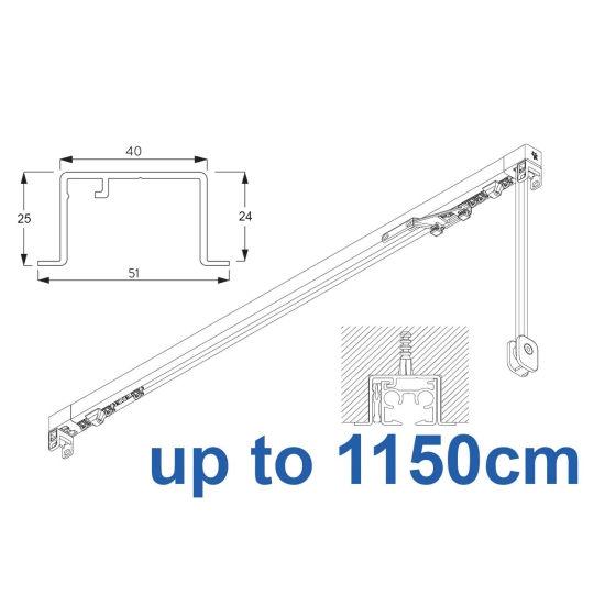 3970 corded & 3970 Wave corded, recess systems (White only)  up to 1150cm Complete