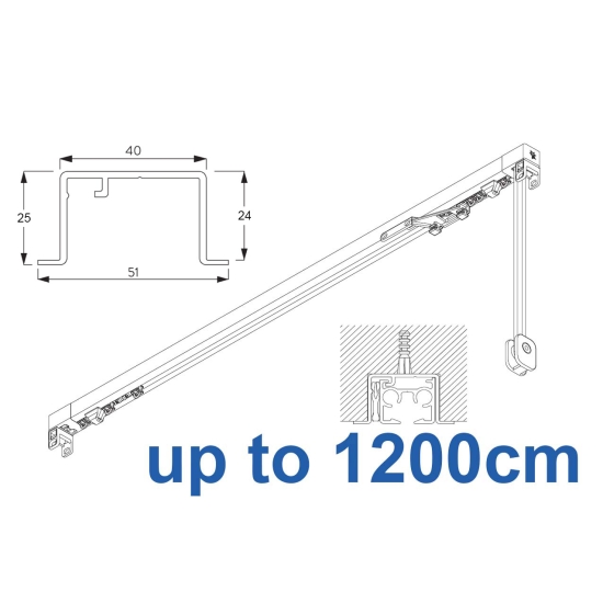 3970 corded & 3970 Wave corded, recess systems (White only)  up to 1200cm Complete