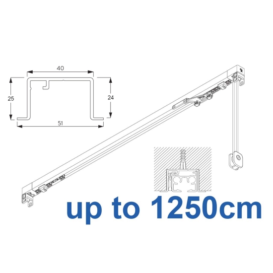 3970 corded & 3970 Wave corded, recess systems (White only)  up to 1250cm Complete