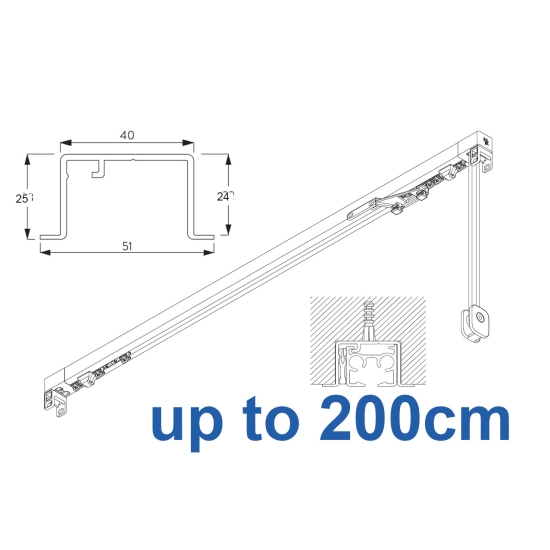 3970 corded & 3970 Wave corded, recess systems (White only)  up to 200cm Complete