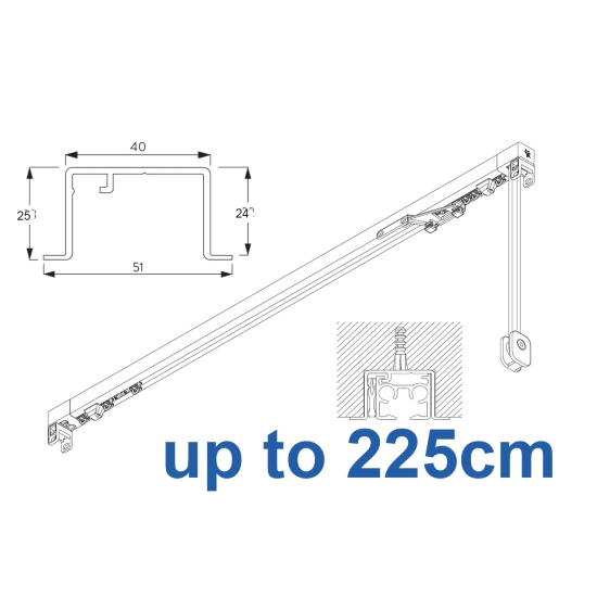 3970 corded & 3970 Wave corded, recess systems (White only)  up to 225cm Complete