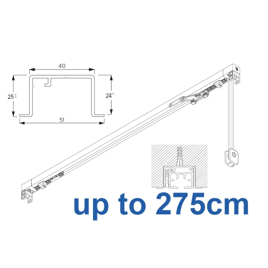 3970 corded & 3970 Wave corded, recess systems (White only)  up to 275cm Complete