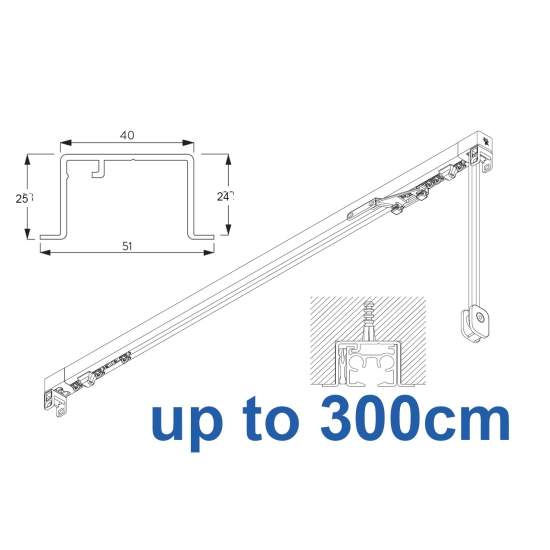 3970 corded & 3970 Wave corded, recess systems (White only)  up to 300cm Complete