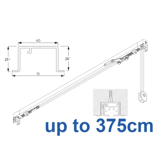 3970 corded & 3970 Wave corded, recess systems (White only)  up to 375cm Complete