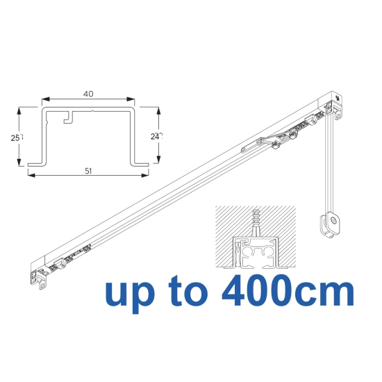 3970 corded & 3970 Wave corded, recess systems (White only)  up to 400cm Complete