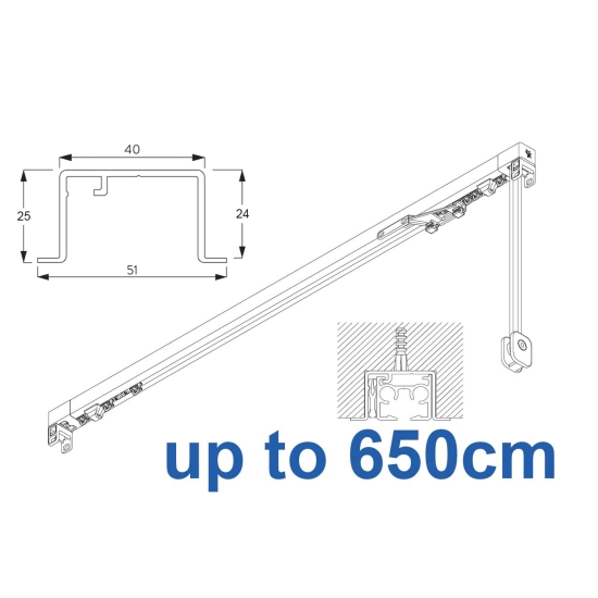 3970 corded & 3970 Wave corded, recess systems (White only)  up to 650cm Complete