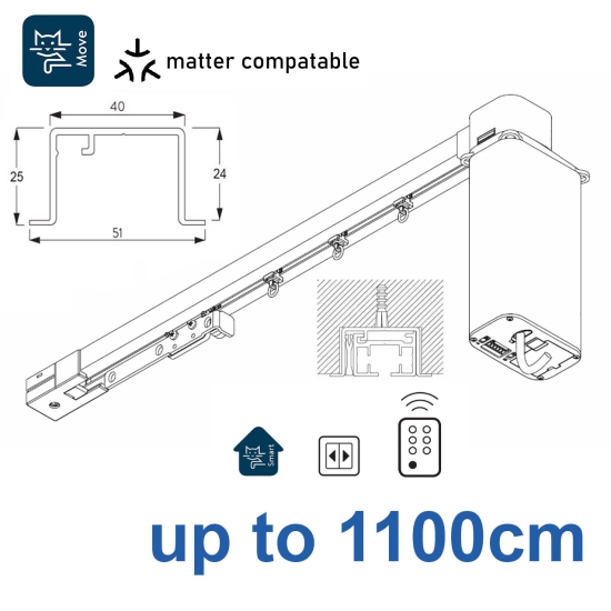5600 Electric recess & 5600 Wave Electric recess systems, White or Black.  up to 1100cm