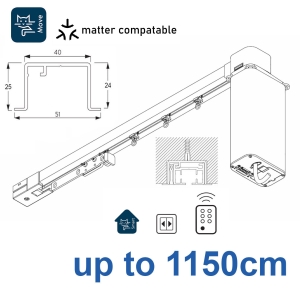 5600 Electric recess & 5600 Wave Electric recess systems, White or Black.  up to 1150cm
