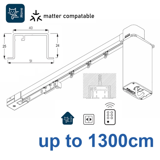 5600 Electric recess & 5600 Wave Electric recess systems, White or Black.  up to 1300cm