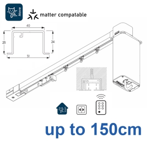 5600 Electric recess & 5600 Wave Electric recess systems, White or Black.  up to 150cm